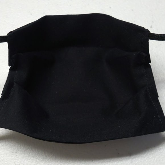 Face Mask Black w White Pony Handmade Two Sizes - Picture 4 of 4